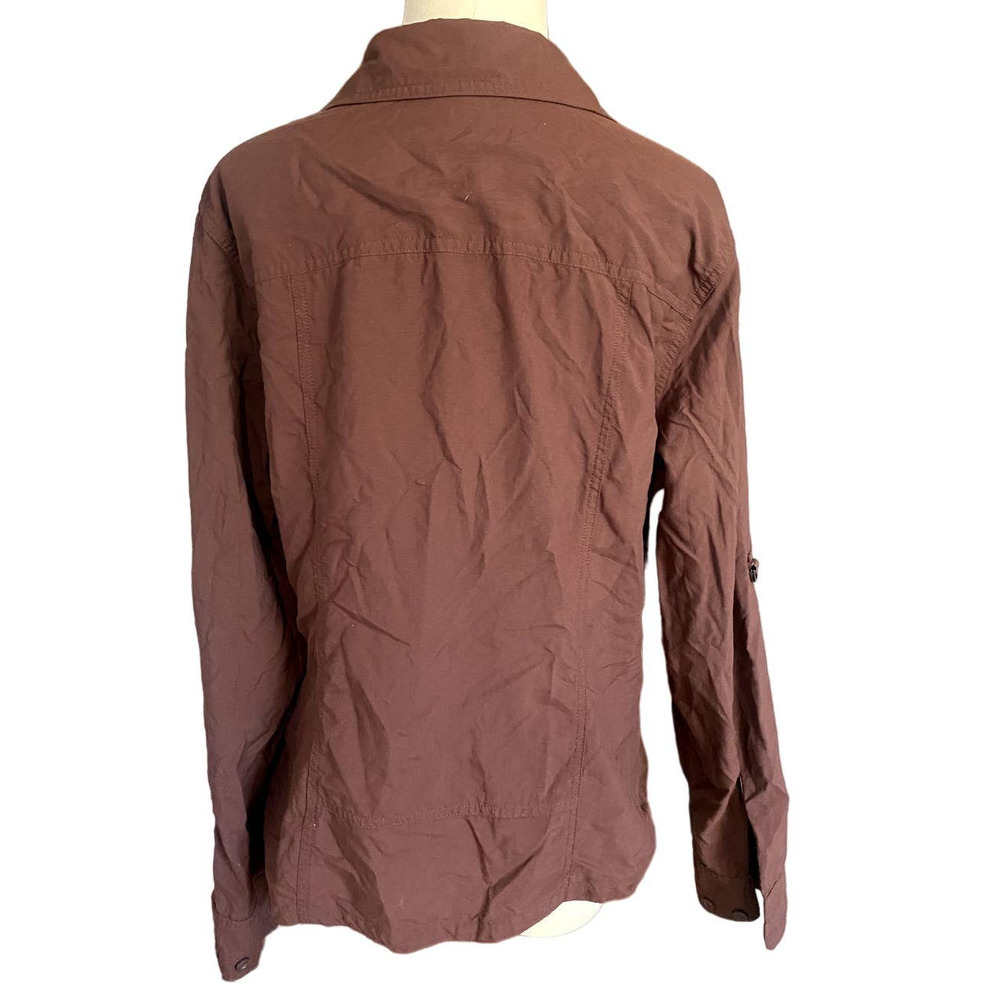 REI Women's Button Down Hiking Shirt UPF30+ Lightweight Roll Tab Sleeves Size L - Picture 2 of 5
